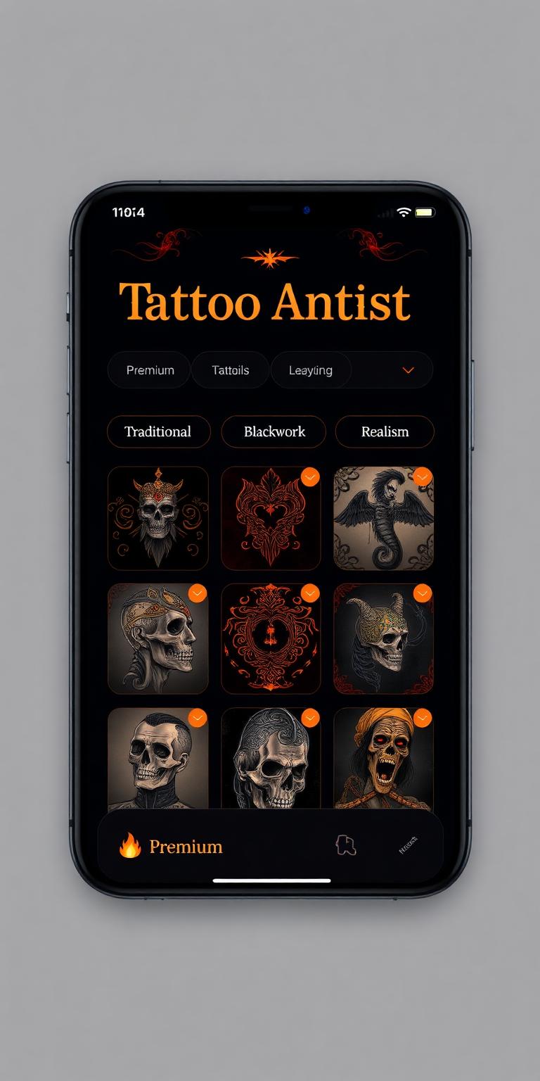 Tela 1 do app para tatuadores