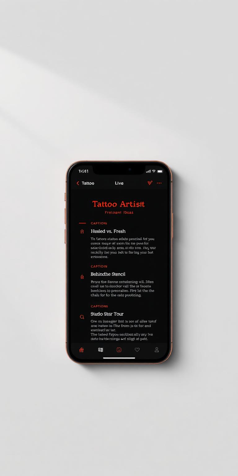 Tela 2 do app para tatuadores